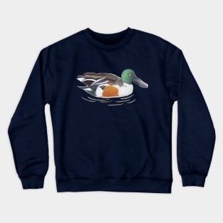 Northern Shoveler Duck Digital Illustration Crewneck Sweatshirt